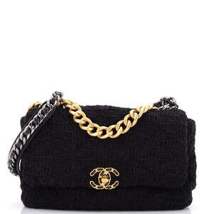 Chanel Large 19 Flap Bag Quilted Tweed